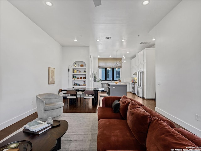 living room featuring hardwood / wood-style flooring