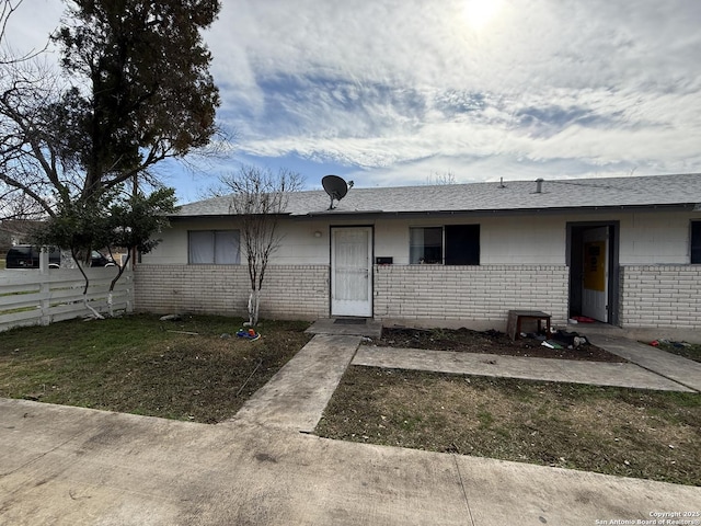 view of single story home