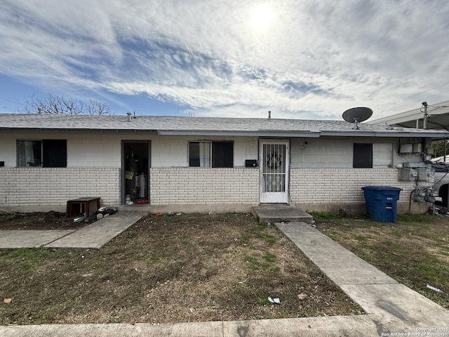 view of single story home