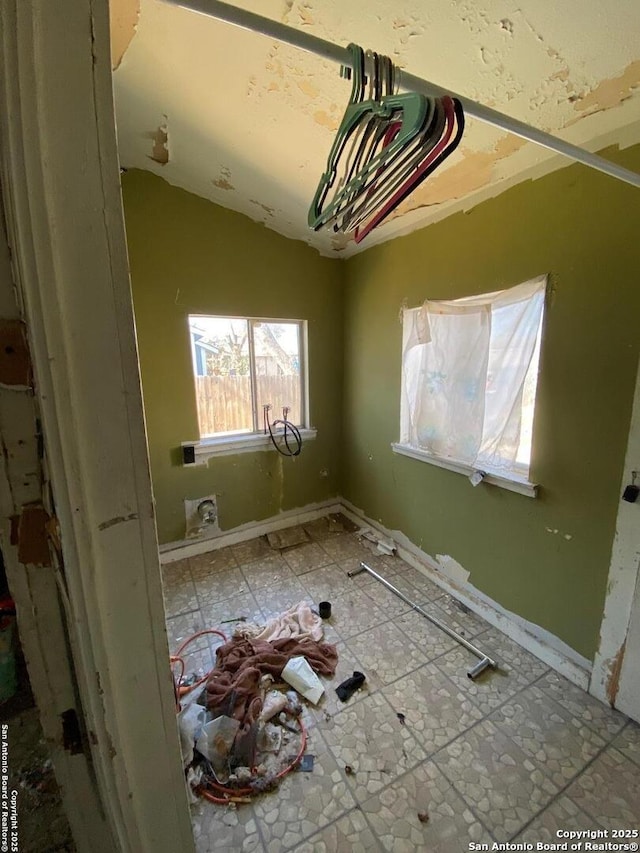 interior space featuring lofted ceiling