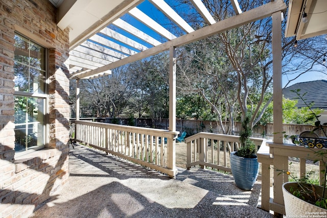 view of patio / terrace featuring a pergola