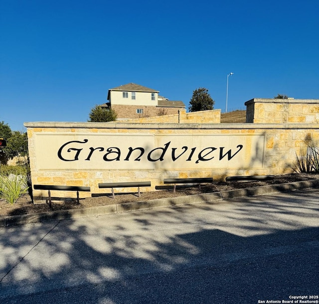 view of community sign