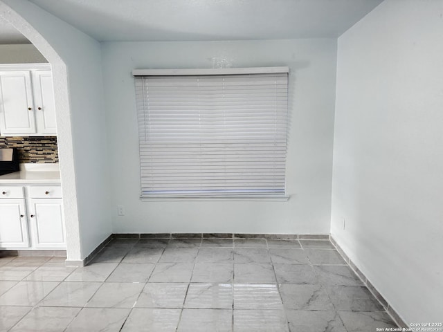 view of unfurnished dining area