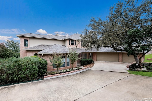 view of front of home with a garage