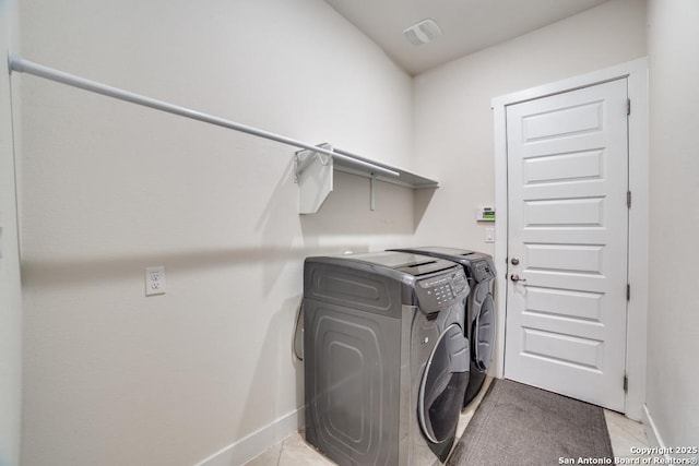 laundry room featuring washer and dryer