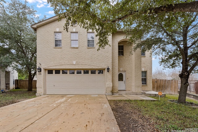 view of front of house with a garage