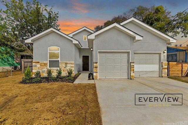 view of front of home featuring a garage