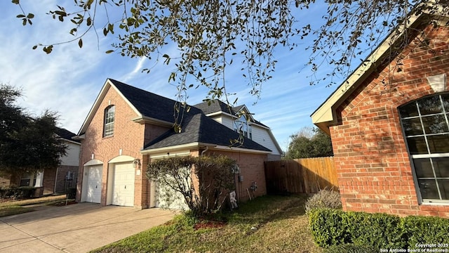 view of home's exterior featuring a garage