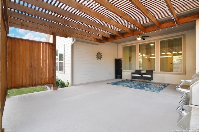 view of patio / terrace featuring a pergola