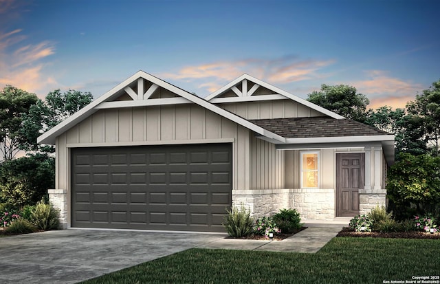 craftsman inspired home with a garage