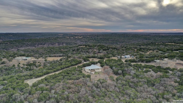 view of aerial view at dusk