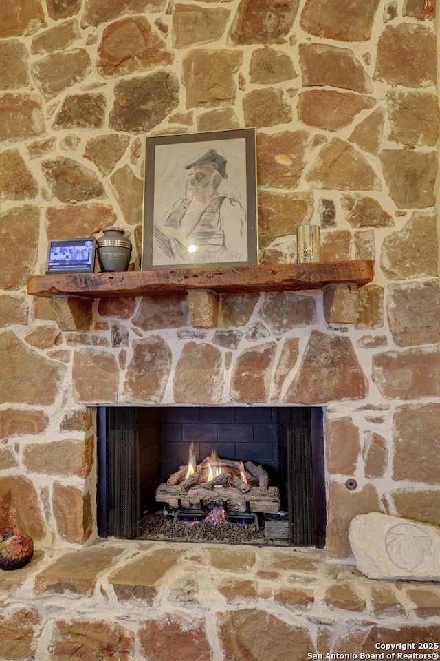 details with a fireplace