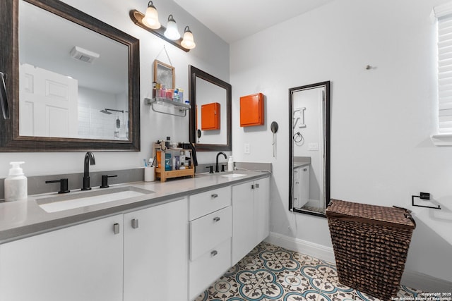 bathroom featuring vanity and tile patterned floors