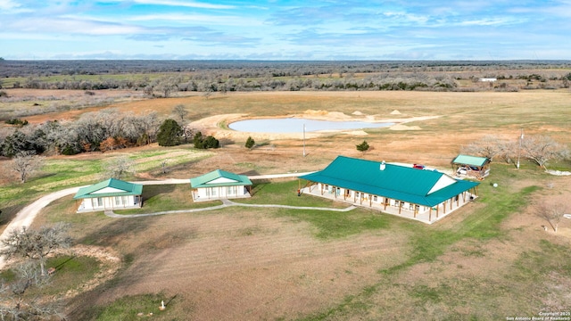 aerial view featuring a rural view