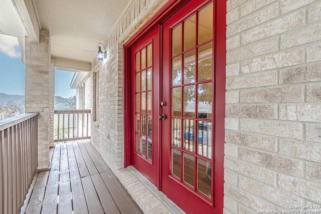 view of exterior entry with french doors