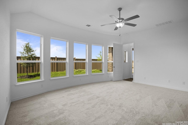 312 Hulda Trl, New Braunfels, TX 78130 - unfurnished room with carpet flooring, a ceiling fan, baseboards, and healthy amount of natural light