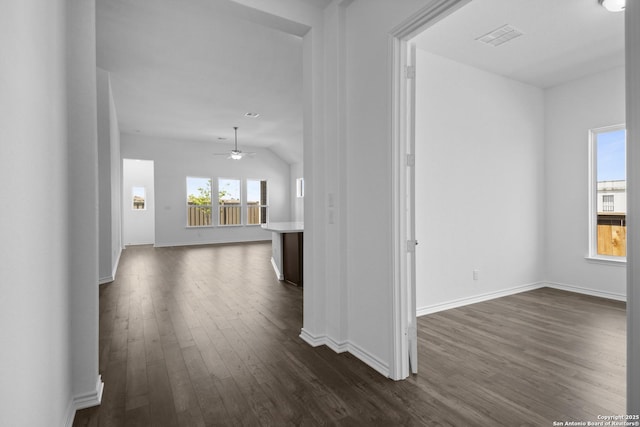312 Hulda Trl, New Braunfels, TX 78130 - hallway with dark wood finished floors and baseboards