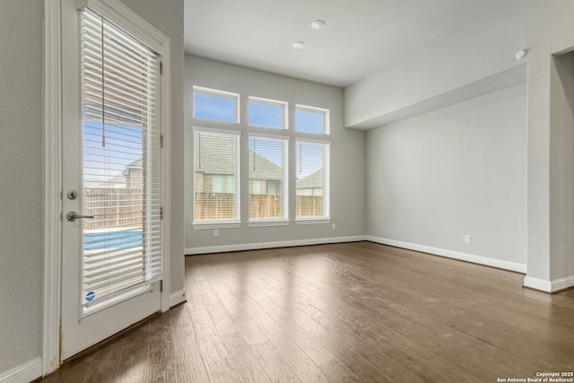 interior space featuring dark hardwood / wood-style flooring