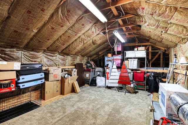 view of unfinished attic