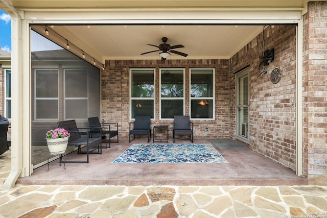 view of patio / terrace with ceiling fan