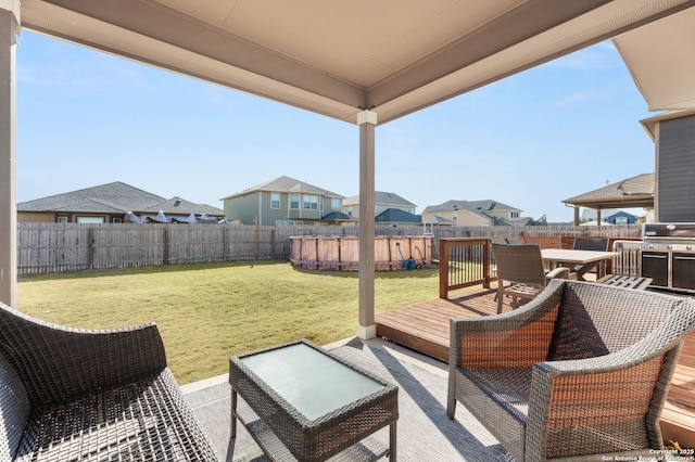 view of patio / terrace with a wooden deck