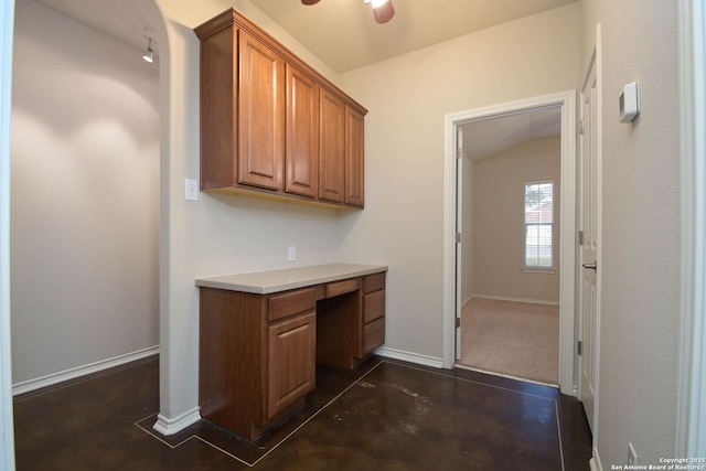 kitchen with ceiling fan