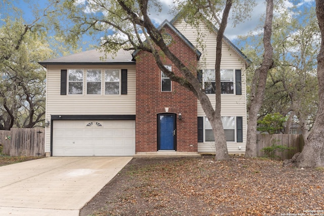 view of front of house with a garage