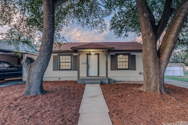 view of single story home