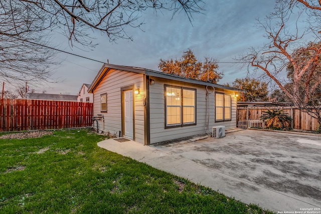 exterior space with a yard and a patio