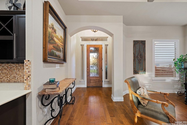 entryway featuring dark hardwood / wood-style floors