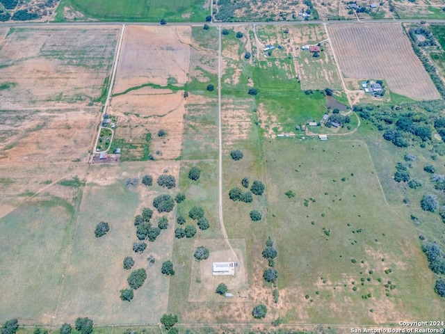 drone / aerial view with a rural view