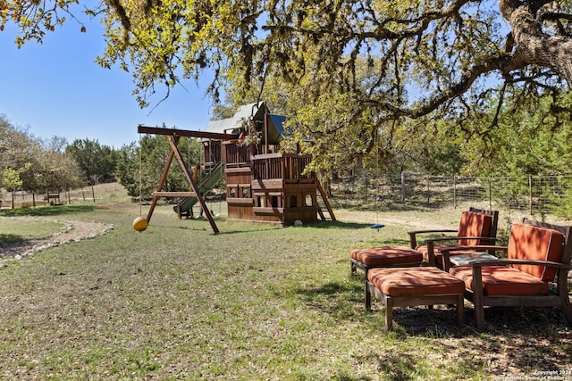 view of play area featuring a yard