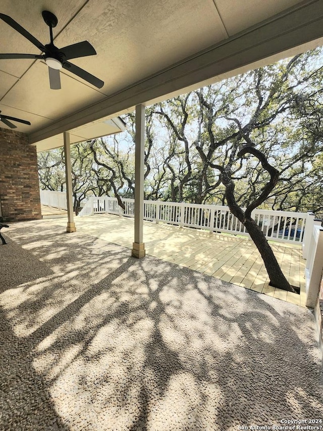 view of patio / terrace with ceiling fan