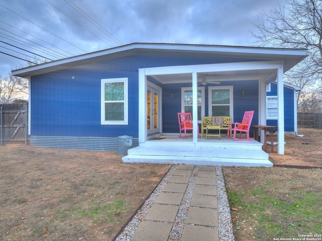 337 W Hackberry St, Fredericksburg, TX 78624 - view of front of home with french doors