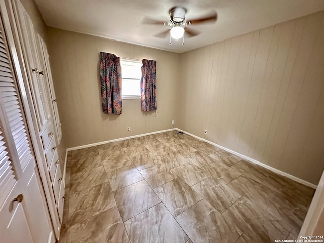 unfurnished bedroom with ceiling fan