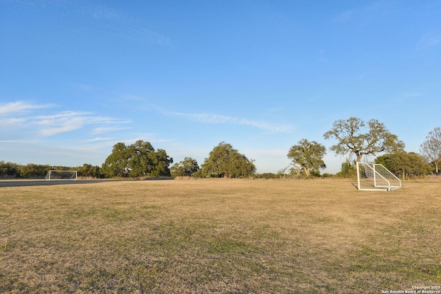 view of yard with a rural view