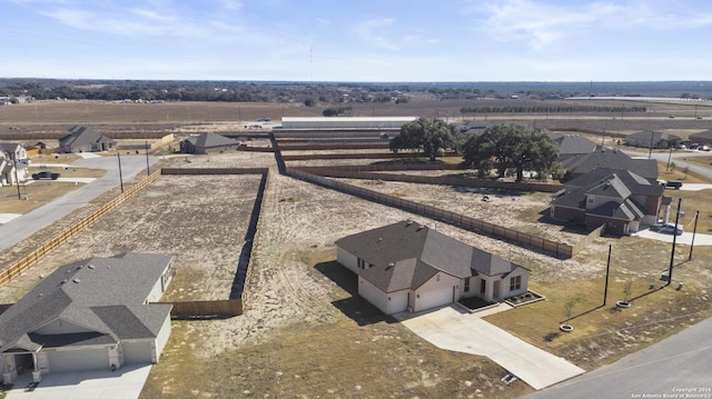 aerial view with a rural view