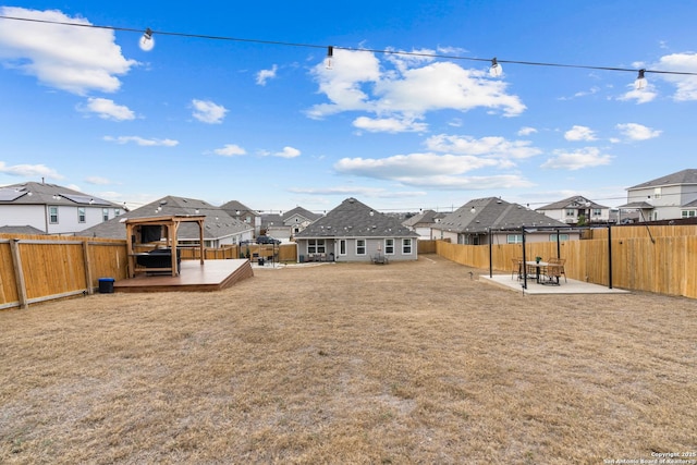 view of yard with a gazebo and a patio area