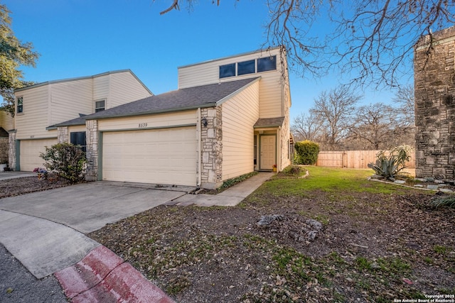 view of front of property featuring a garage