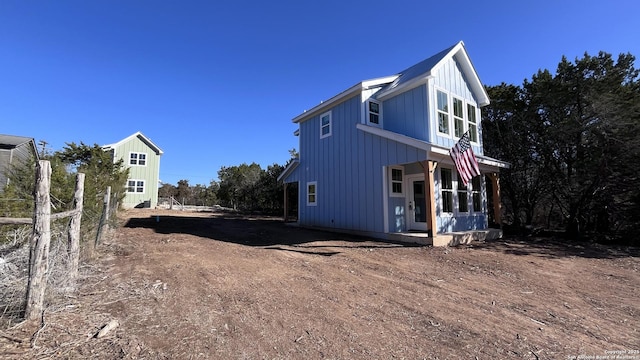 view of home's exterior with a porch