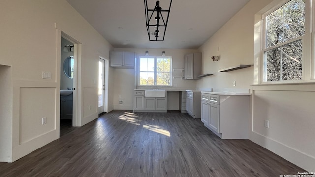 kitchen with sink and dark wood-type flooring