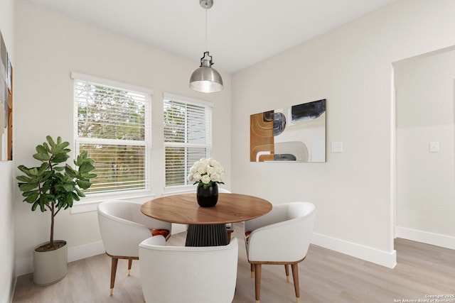 dining room featuring light hardwood / wood-style flooring