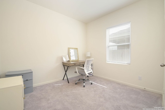 office area with light carpet