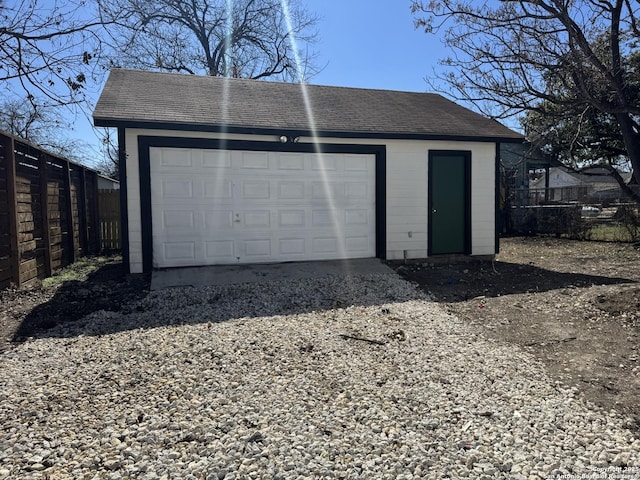 view of garage