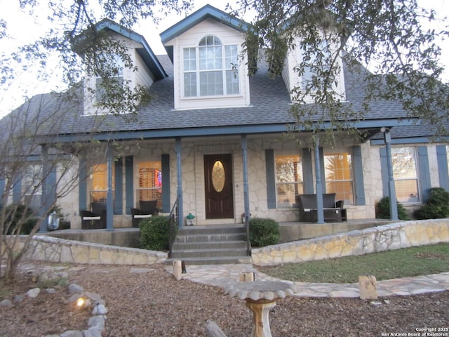 view of front of home with a porch