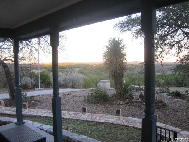 view of yard with a rural view