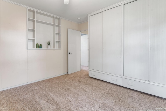 unfurnished bedroom with light carpet