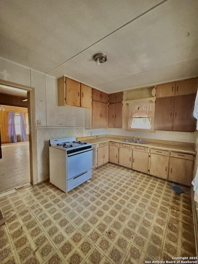 kitchen featuring sink and gas range gas stove