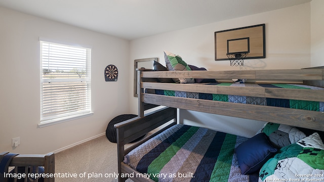 bedroom featuring carpet