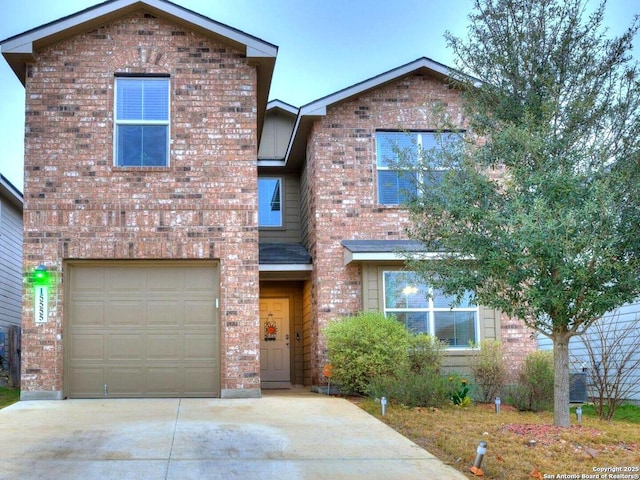 view of front of home with a garage